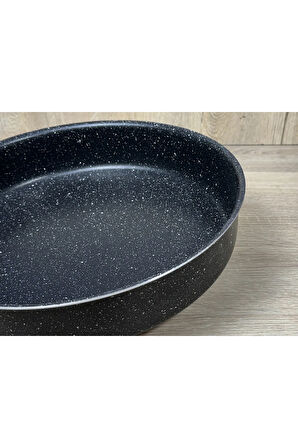 Granit 32 cm Tepsi Siyah&Beyaz