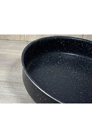 Granit 32 cm Tepsi Siyah&Beyaz