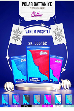 Sasta Polar Battaniye 180X210CM Çift Kişilik (TV - Televizyon) - Açık Mor