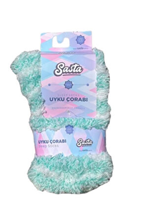 Sasta Kadın Peluş Renkli Premium Uyku Çorabı 607444 