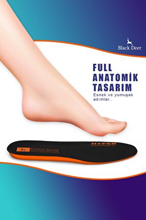 Black Deer Hyper Boost Technology X30 Soft Comfort Siyah-Turuncu Ortopedik Tabanlık