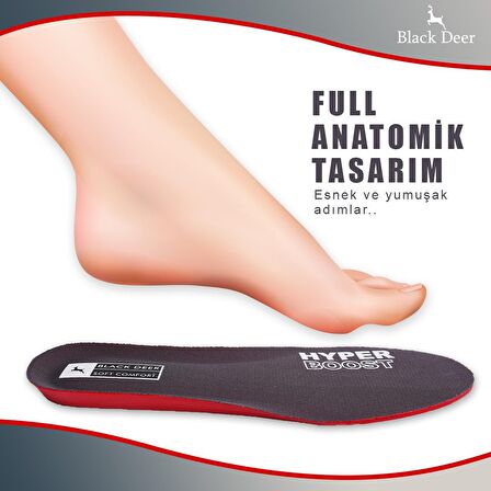 Hyper Boost Technology X45 Soft Comfort Gri-Kırmızı Ortopedik Tabanlık