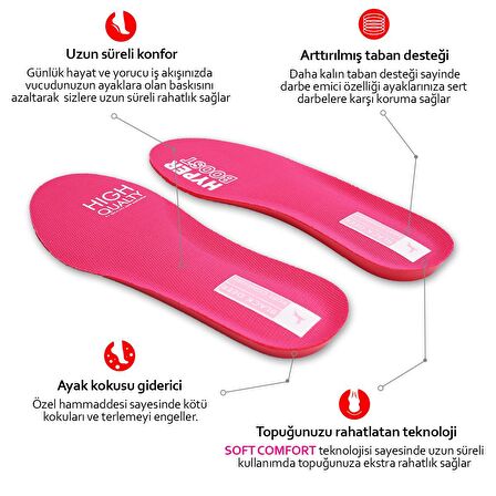 Hyper Boost Technology X45 Soft Comfort Pembe-Kırmızı Ortopedik Tabanlık