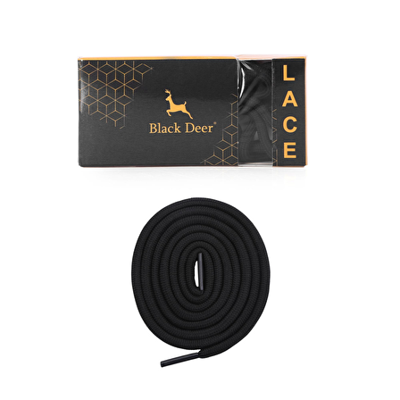 Black Deer Shoelace Siyah Spor Ayakkabı Bağcık