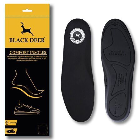 BLACK DEER Shock Absorbing Technology Supportive N20 Siyah Ortopedik Tabanlık