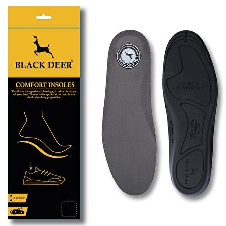 BLACK DEER Shock Absorbing Technology Supportive N20 Gri Ortopedik Tabanlık