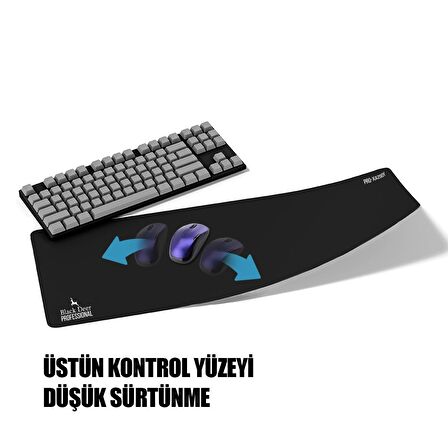 BLACK DEER Professional Siyah Büyük Boy Gaming Mouse Pad 70x30 Cm