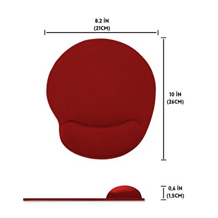Bilek Destekli Ergonomik Jel Kaymaz Taban Mouse Pad