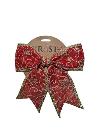 Yılbaşı Jüt Büyük Gold Simli Fiyonk 23 cm Lüks Dekoratif Süs