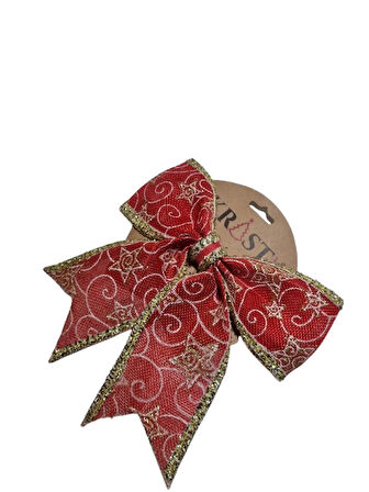 Yılbaşı Jüt Büyük Gold Simli Fiyonk 23 cm Lüks Dekoratif Süs