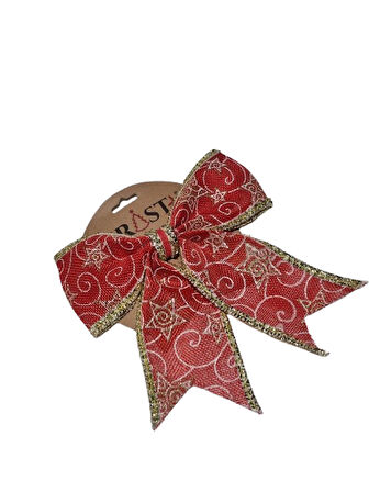 Yılbaşı Jüt Büyük Gold Simli Fiyonk 23 cm Lüks Dekoratif Süs