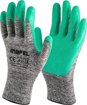Mafel MF 080 Lateks Kaplı Yeşil Camcı Eldiven No:10 XL - 3 Adet Paket
