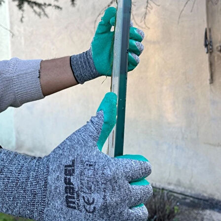 Mafel MF 080 Lateks Kaplı Yeşil Camcı Eldiven No:10 XL - 3 Adet Paket