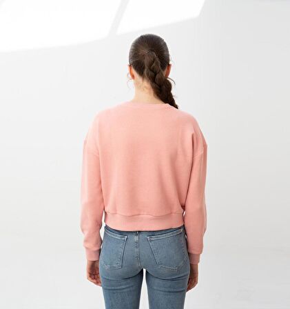 Nors Baldur Crop Sweatshirt Tozlu Pembe