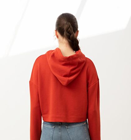 Nors Bolthor Kapüşonlu Crop Sweatshirt Kiremit