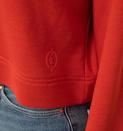 Nors Bolthor Kapüşonlu Crop Sweatshirt Kiremit