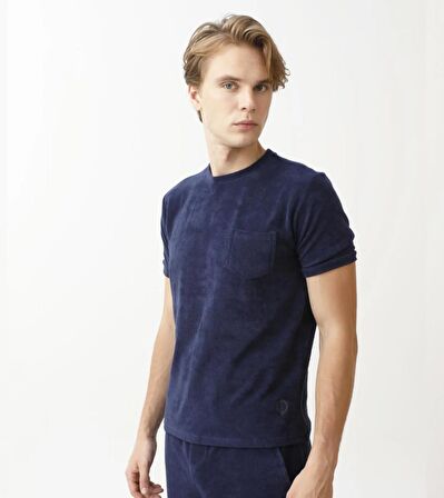 Bisiklet Yaka Havlu Kumaş Erkek Tshirt