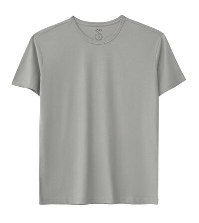 Regular Bisiklet Yaka Tshirt - Açık Gri