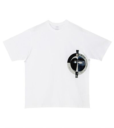 Tribal Logo Oversize Tshirt - Beyaz