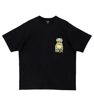 Nordic Hipster Oversize Tshirt - Siyah