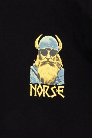 Nordic Hipster Oversize Tshirt - Siyah