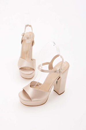 Tamer Tanca Kadın Vegan Toprak Saten Abiye Ayakkabı 539 1980 BN AYK Y21 NUDE SATEN