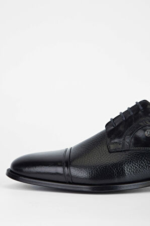 Tamer Tanca Erkek Hakiki Deri Siyah Klasik Ayakkabı 183 23502 ERK AYK Y22 SYH BFL/SYH GYK