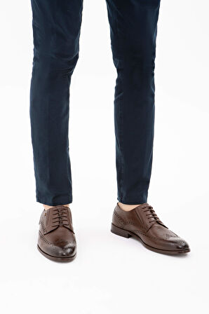 Tamer Tanca Erkek Hakiki Deri Kahverengi Klasik Ayakkabı 183 22056 K ERK AYK Y22 KAHVE