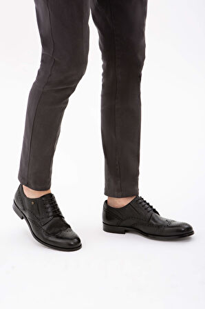 Tamer Tanca Erkek Hakiki Deri Siyah Klasik Ayakkabı 183 22056 K ERK AYK Y22 SİYAH