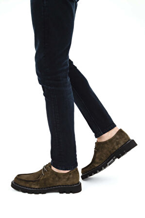 Tamer Tanca Erkek Hakiki Deri Yeşil Casual Ayakkabı 839 4534 ERK AYK SK22/23 YESIL SUET