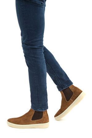 Tamer Tanca Erkek Hakiki Deri Taba Süet Casual Bot 839 4384 ERK BOT SK22/23 A.TABA SUET