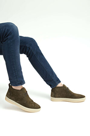 Tamer Tanca Erkek Hakiki Deri Yeşil Casual Bot 839 4385 ERK BOT SK22/23 YESIL SUET