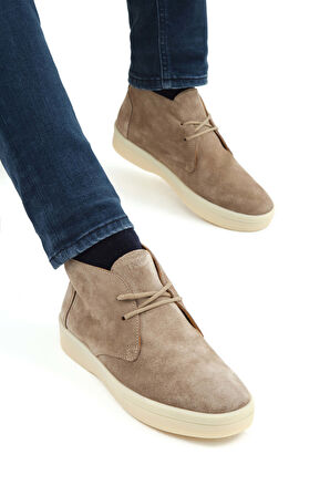 Tamer Tanca Erkek Hakiki Deri Bej Casual Bot 839 4385 ERK BOT SK22/23 BEJ SUET