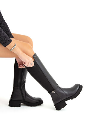 Tamer Tanca Kadın Hakiki Deri Siyah Floter Casual Çizme 33 58103 C BN CZM SK 22/23 SIYAH FLOTER