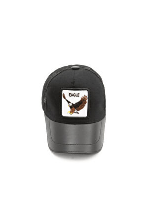 Tamer Tanca Erkek Kumaş Siyah Kartal Şapka 524 1077 SPK Y22 BLACK EAGLE