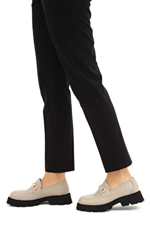 Tamer Tanca Kadın Hakiki Deri Vizon Loafer Ayakkabı 33 1000-1 BN AYK SK22/23 A.VIZON DR