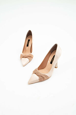 Tamer Tanca Kadın Vegan Bej Stiletto Ayakkabı 675 0715 BN AYK SK22/23 BEJ STN