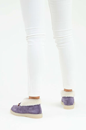 Tamer Tanca Kadın Hakiki Deri Mor Casual Bot 902 2035 BN BOT SK22/23 LILA