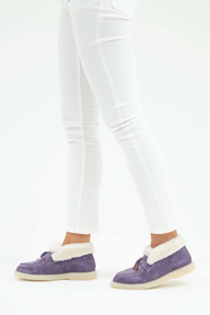 Tamer Tanca Kadın Hakiki Deri Mor Casual Bot 902 2035 BN BOT SK22/23 LILA