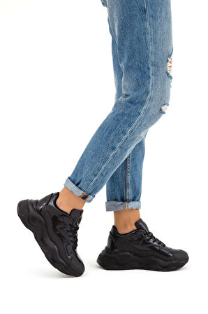 Tamer Tanca Kadın Vegan Siyah Sneakers & Spor Ayakkabı 758 105491 BN AYK SK22/23 SIYAH/SYH RGN