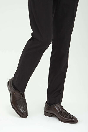 Tamer Tanca Erkek Hakiki Deri Kahverengi Klasik Ayakkabı 183 19504 ERK AYK SK22/23 KHV BFL/KHV PTN