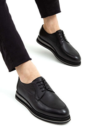 Tamer Tanca Erkek Hakiki Deri Siyah Casual Ayakkabı 708 4502 ERK AYK SK22/23 SIYAH FLTR