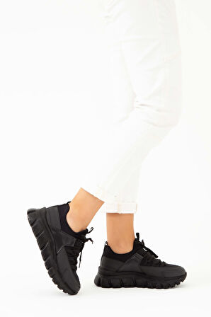Tamer Tanca Kadın Vegan Siyah/Siyah Sneakers & Spor Ayakkabı 758 105505 BN AYK SK22/23 SIYAH/SIYAH