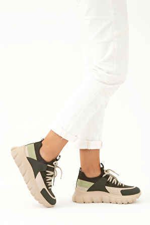 Tamer Tanca Kadın Vegan Haki Sneakers & Spor Ayakkabı 758 105505 BN AYK SK22/23 HAKI/KREM