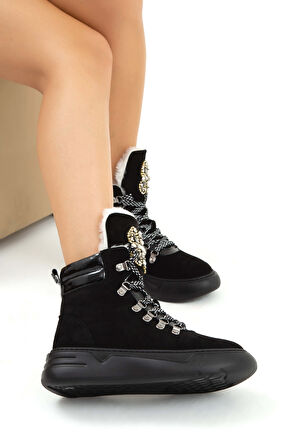 Tamer Tanca Kadın Hakiki Deri Siyah Süet Casual Bot 945 10071 BN BOT SK22/23 SIYAH SUET