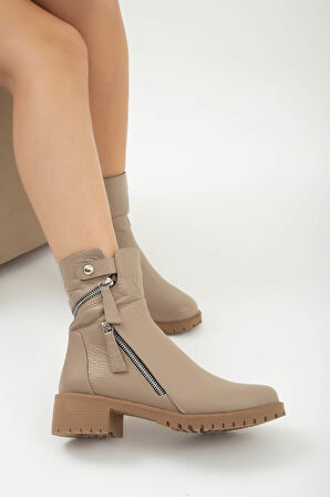 Tamer Tanca Kadın Hakiki Deri Vizon Casual Bot 33 TNC1995 BN BOT SK22/23 VIZON FLOTER