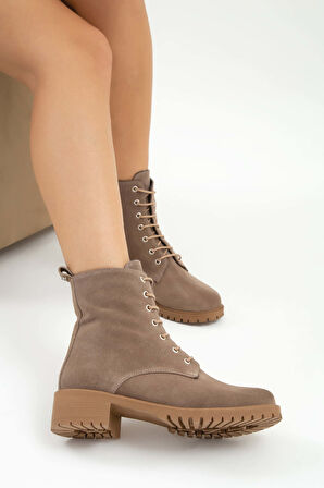 Tamer Tanca Kadın Hakiki Deri VIZON SUET YRM Casual Bot 33 TNC1996 BN BOT SK22/23 VIZON SUET YRM