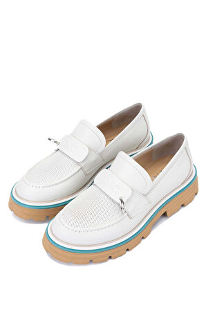 Tamer Tanca Kadın Hakiki Deri Bej Loafer Ayakkabı 33 1025 BN AYK Y23 BEJ DR