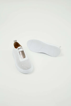 Tamer Tanca Kadın Hakiki Deri Beyaz Sneakers & Spor Ayakkabı 33 29 BN AYK Y23 BEYAZ DR