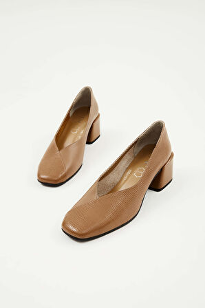 Tamer Tanca Kadın Hakiki Deri Vizon Topuklu Ayakkabı 33 2441289-2 BN AYK Y23 VIZON IGN